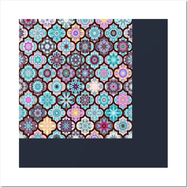 Moroccan Tile Pattern Teal Wall Art by ArtDreamStudio